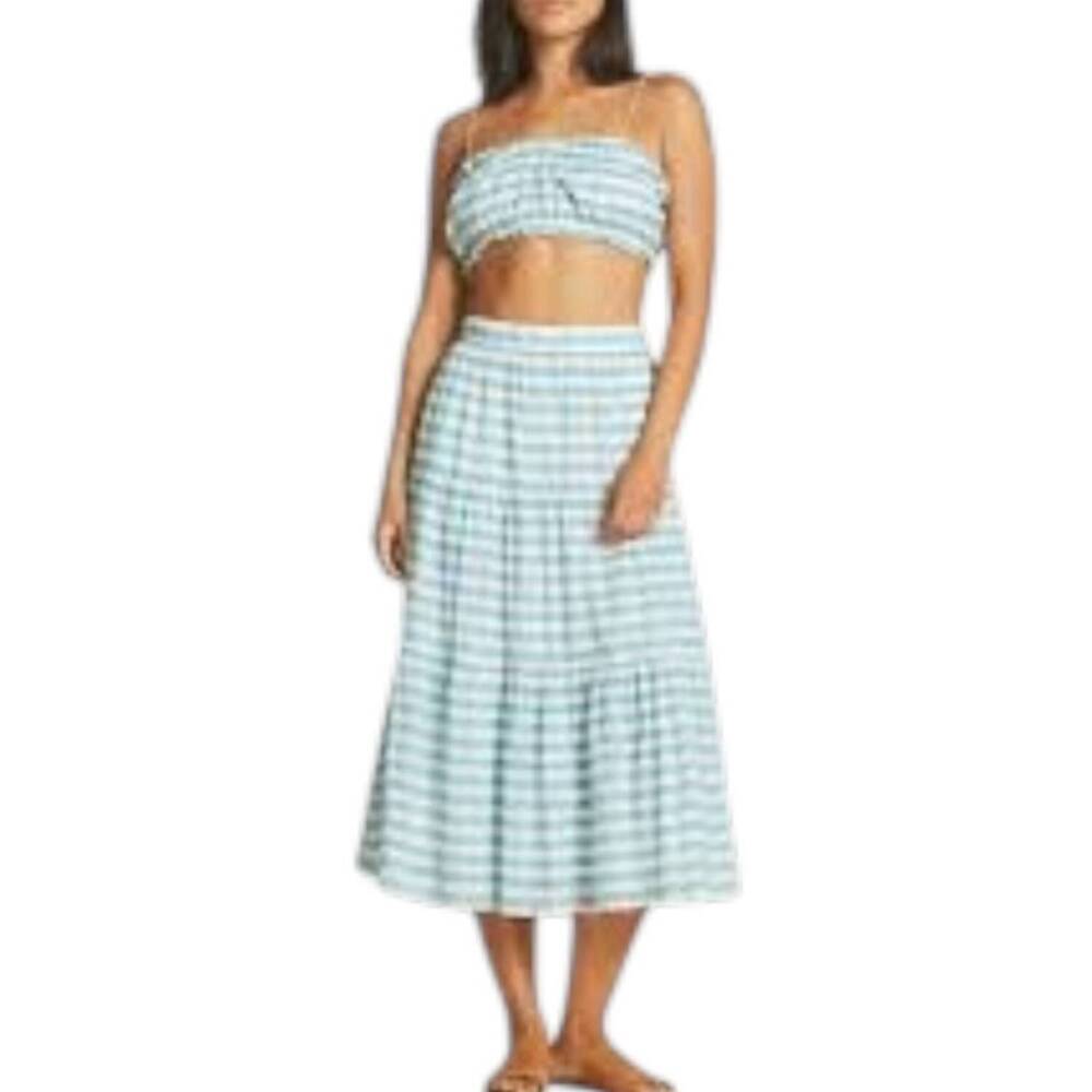 NEW TROVATA makena midi skirt in blue